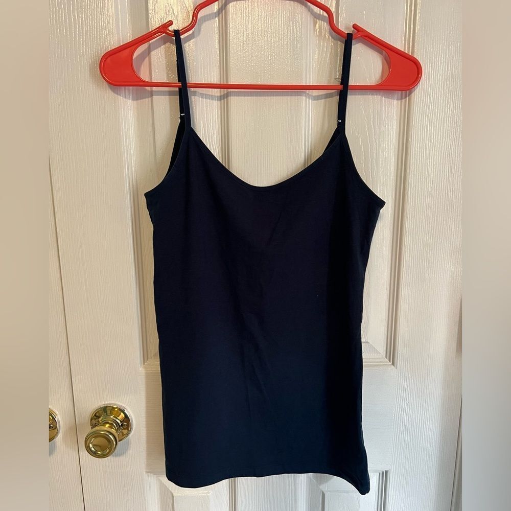 Time and Tru Womens Small Navy Cotton Blend Tank Top